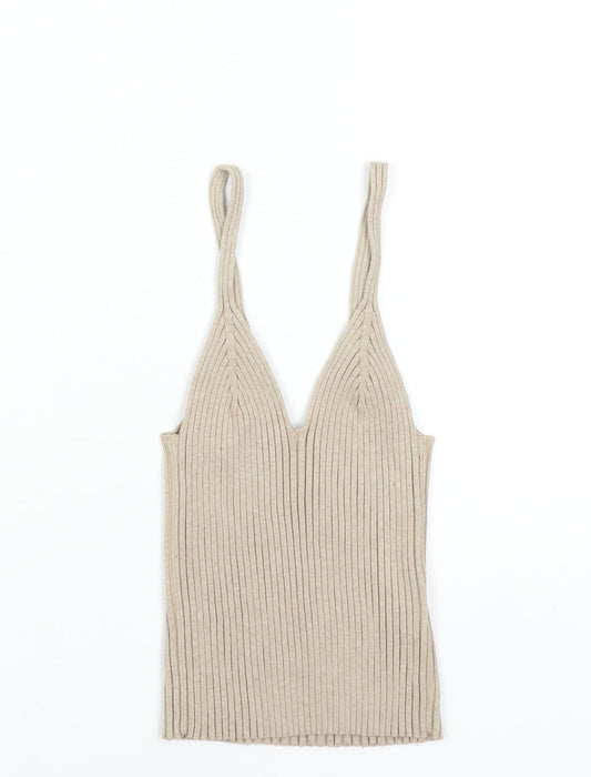 Womens UK Size XS H&M Beige Camisole Tank