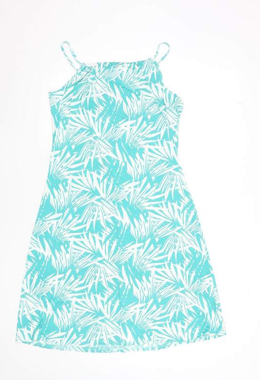 Kaleidoscope Women Green Tropical Print Sleeveless Slip Dress UK 12