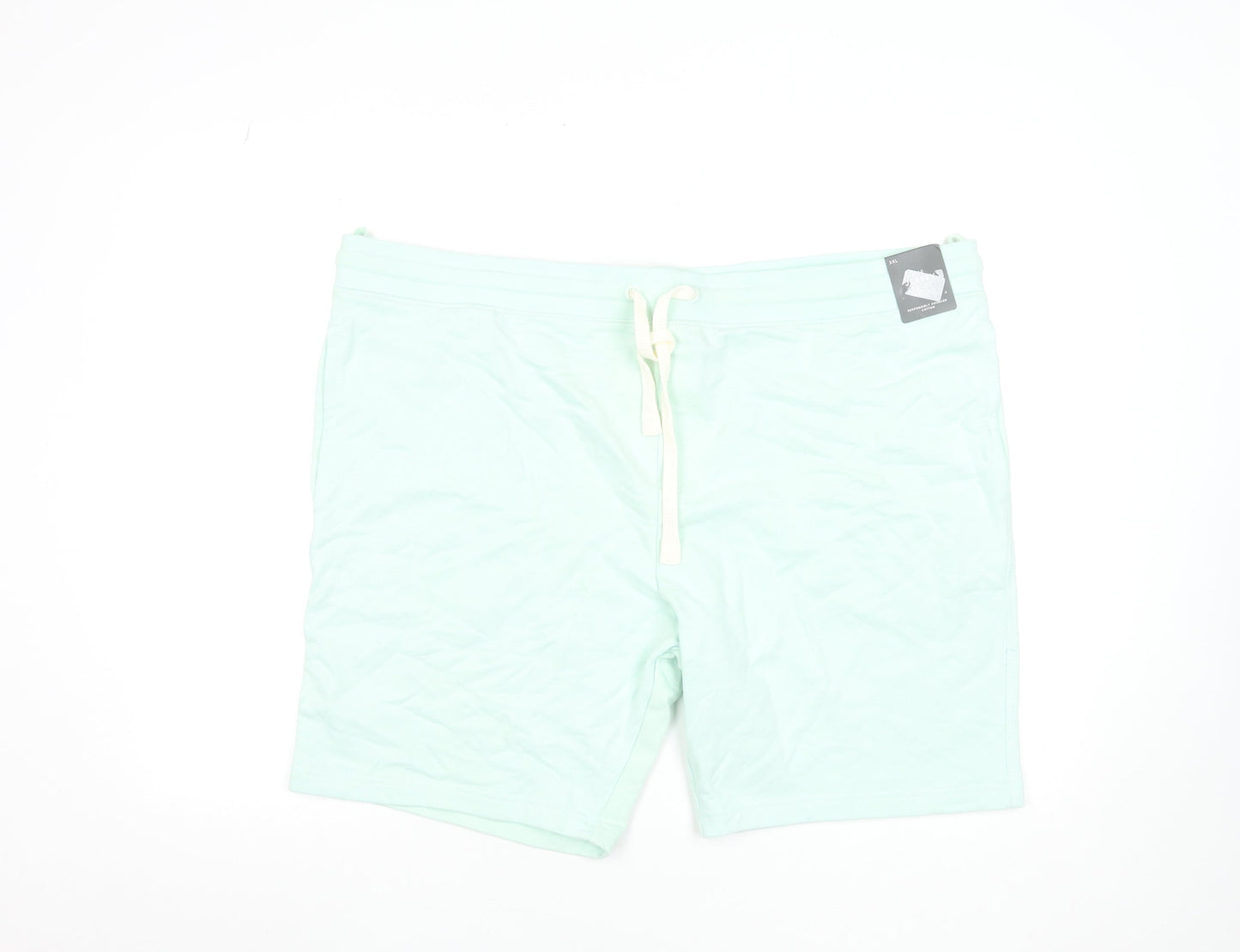 Marks and Spencer Men’s Green 3XL Sweat Shorts with Drawstring Waist