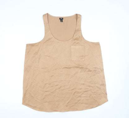 Womens UK Size 16 River Island Beige Basic Tank