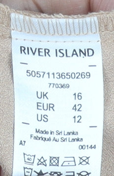 Womens UK Size 16 River Island Beige Basic Tank