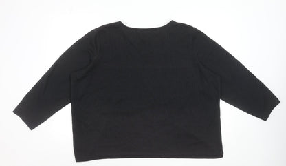 Womens UK Size XL BM Casual Black Tunic Blouse