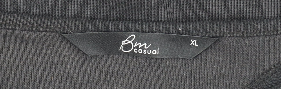 Womens UK Size XL BM Casual Black Tunic Blouse
