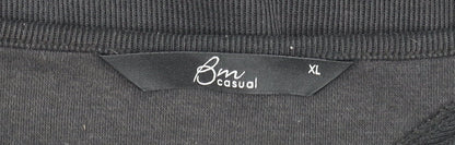 Womens UK Size XL BM Casual Black Tunic Blouse