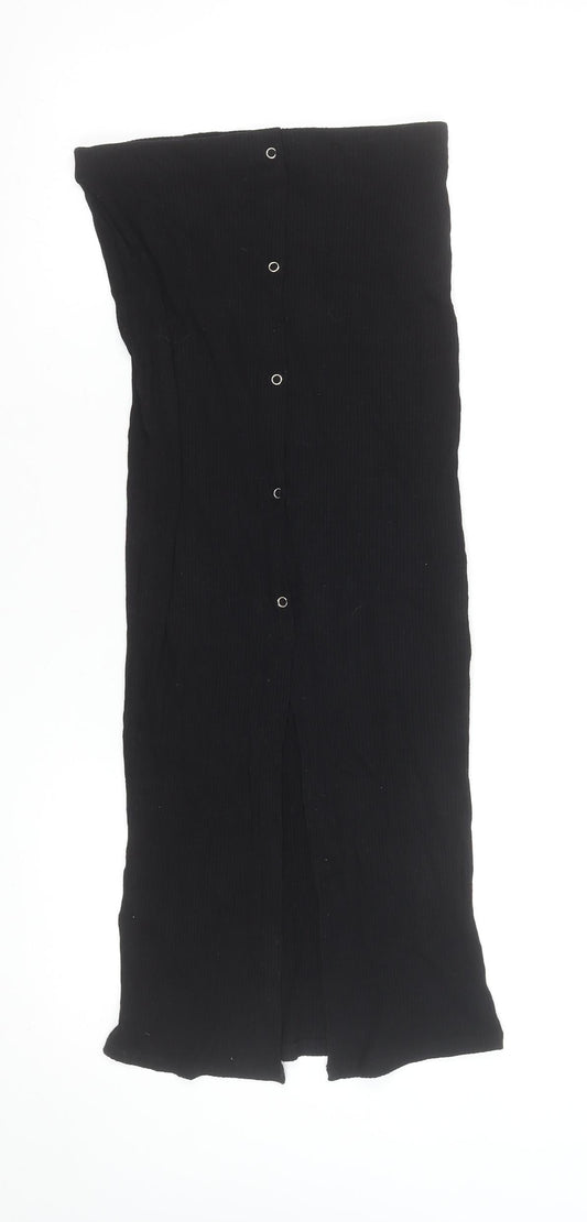 ASOS Women Black Size 4 High Rise Midi Pencil Skirt