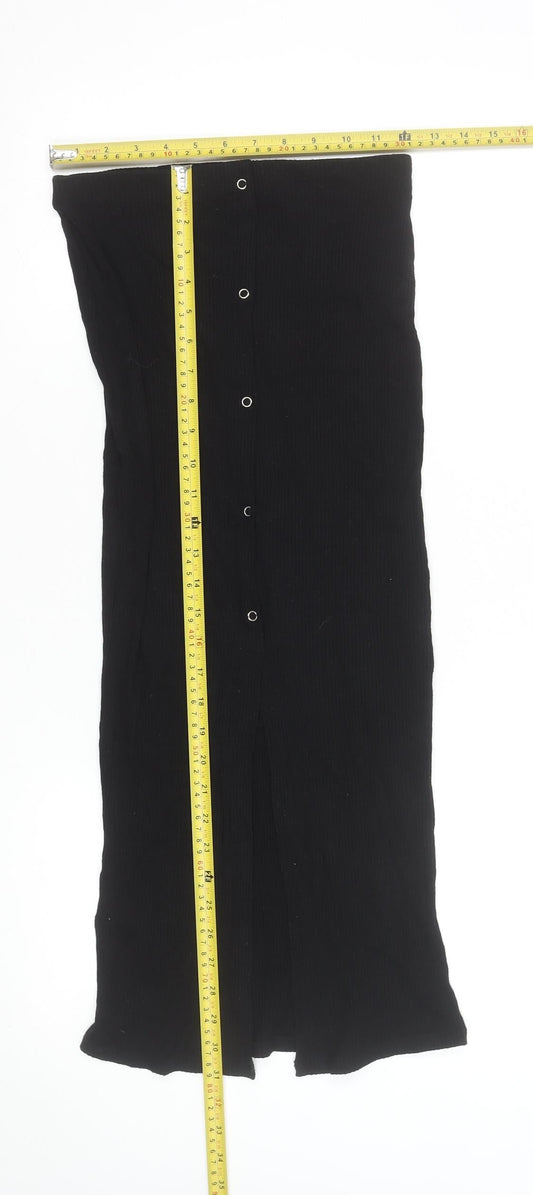 ASOS Women Black Size 4 High Rise Midi Pencil Skirt