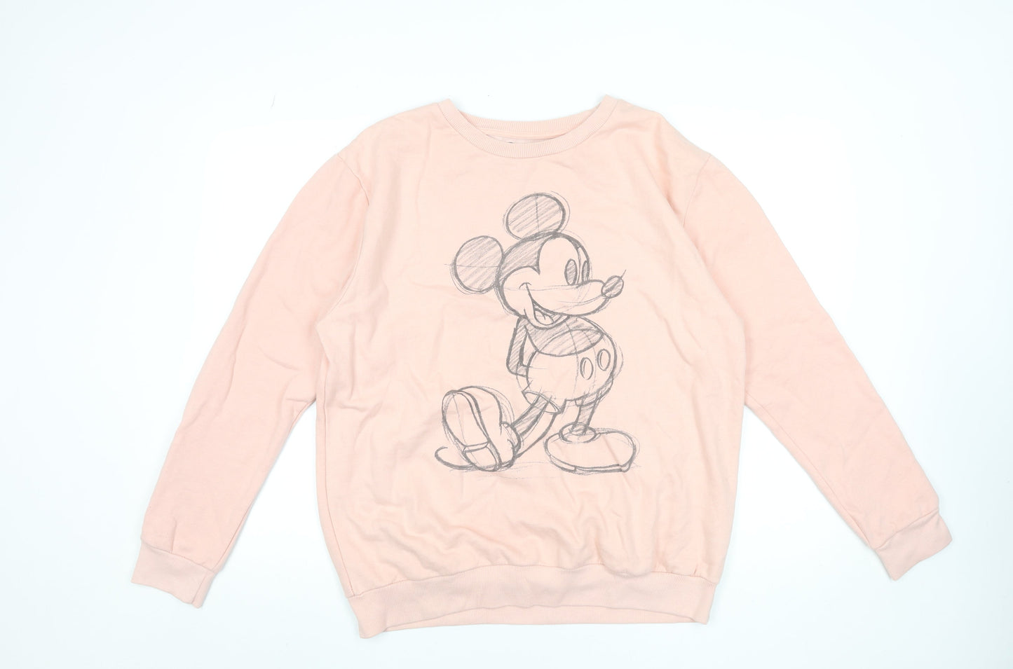 Womens UK Size 14 Disney Pink Pullover Sweatshirt