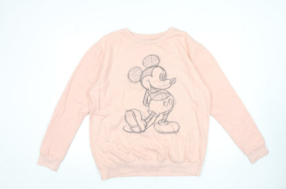 Womens UK Size 14 Disney Pink Pullover Sweatshirt
