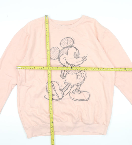 Womens UK Size 14 Disney Pink Pullover Sweatshirt