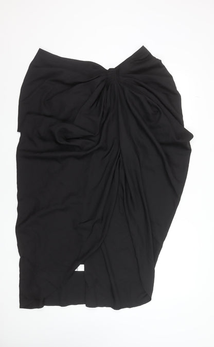 PrettyLittleThing Women Black Size 22 Wrap Midi Skirt