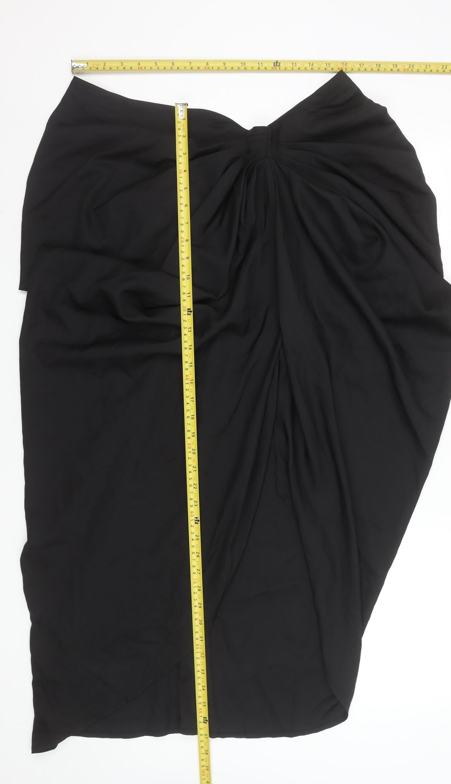 PrettyLittleThing Women Black Size 22 Wrap Midi Skirt