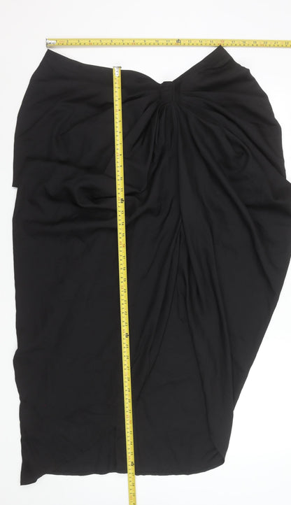 PrettyLittleThing Women Black Size 22 Wrap Midi Skirt