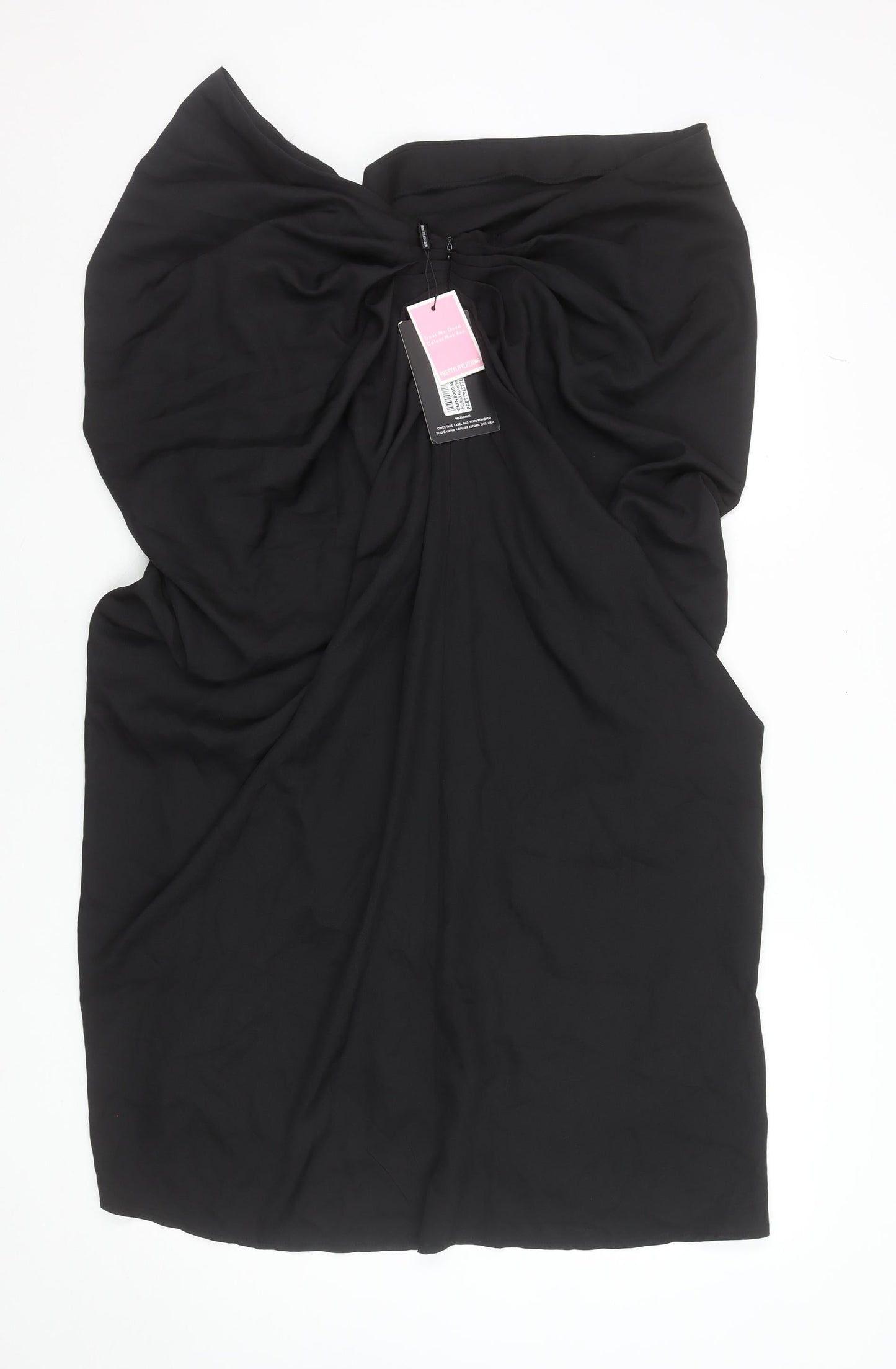 PrettyLittleThing Women Black Size 22 Wrap Midi Skirt
