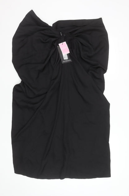 PrettyLittleThing Women Black Size 22 Wrap Midi Skirt