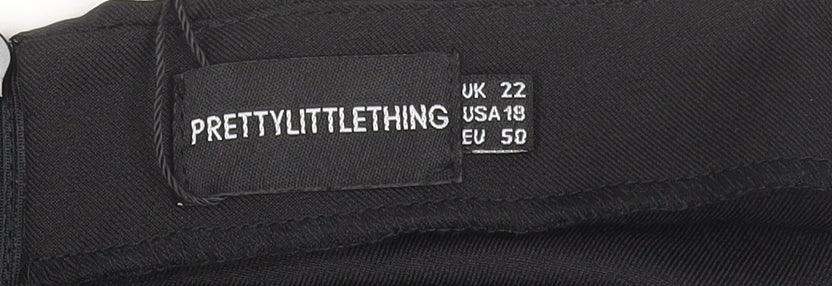 PrettyLittleThing Women Black Size 22 Wrap Midi Skirt