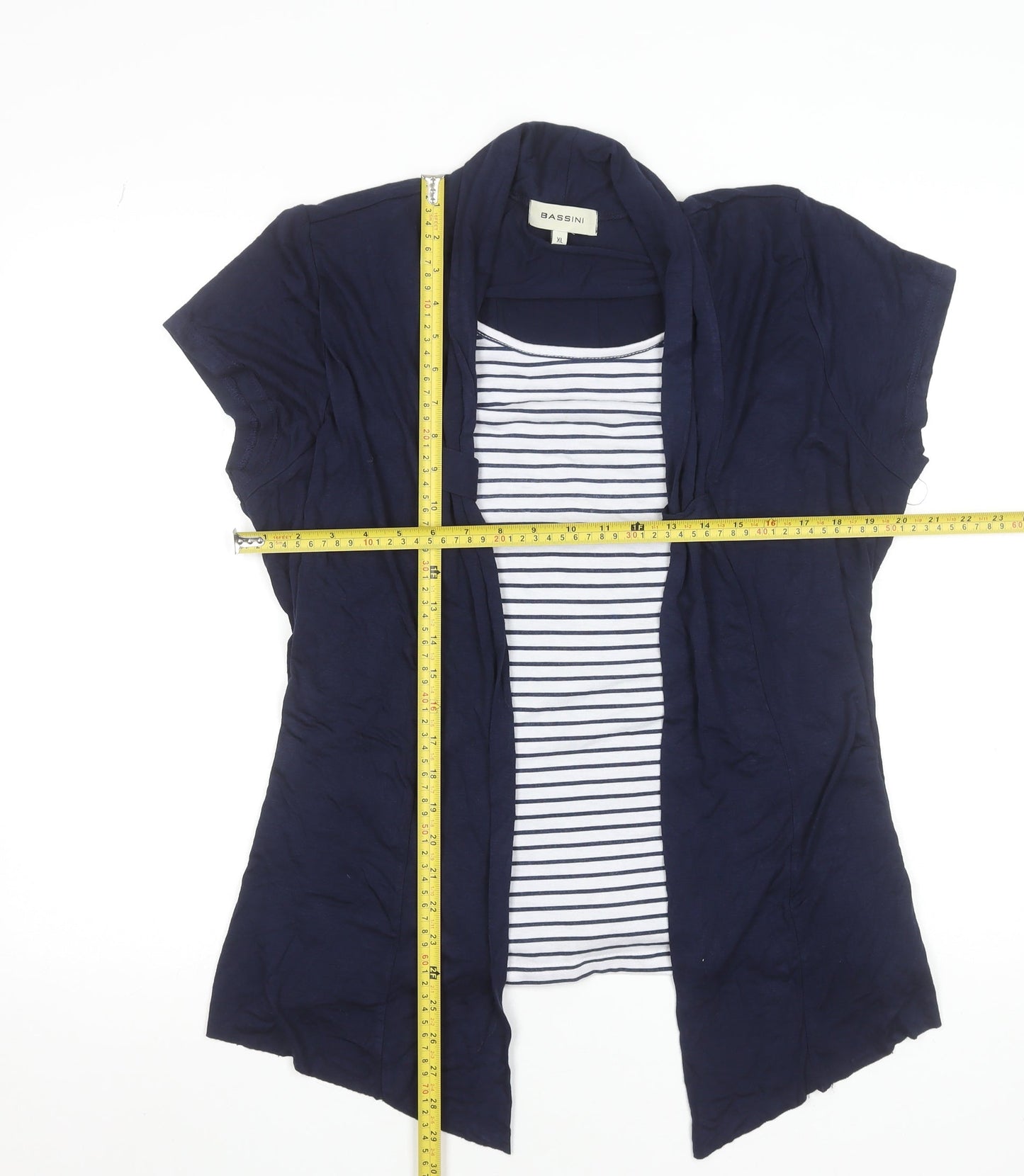 Womens UK Size XL BASSINI Blue Tunic Blouse