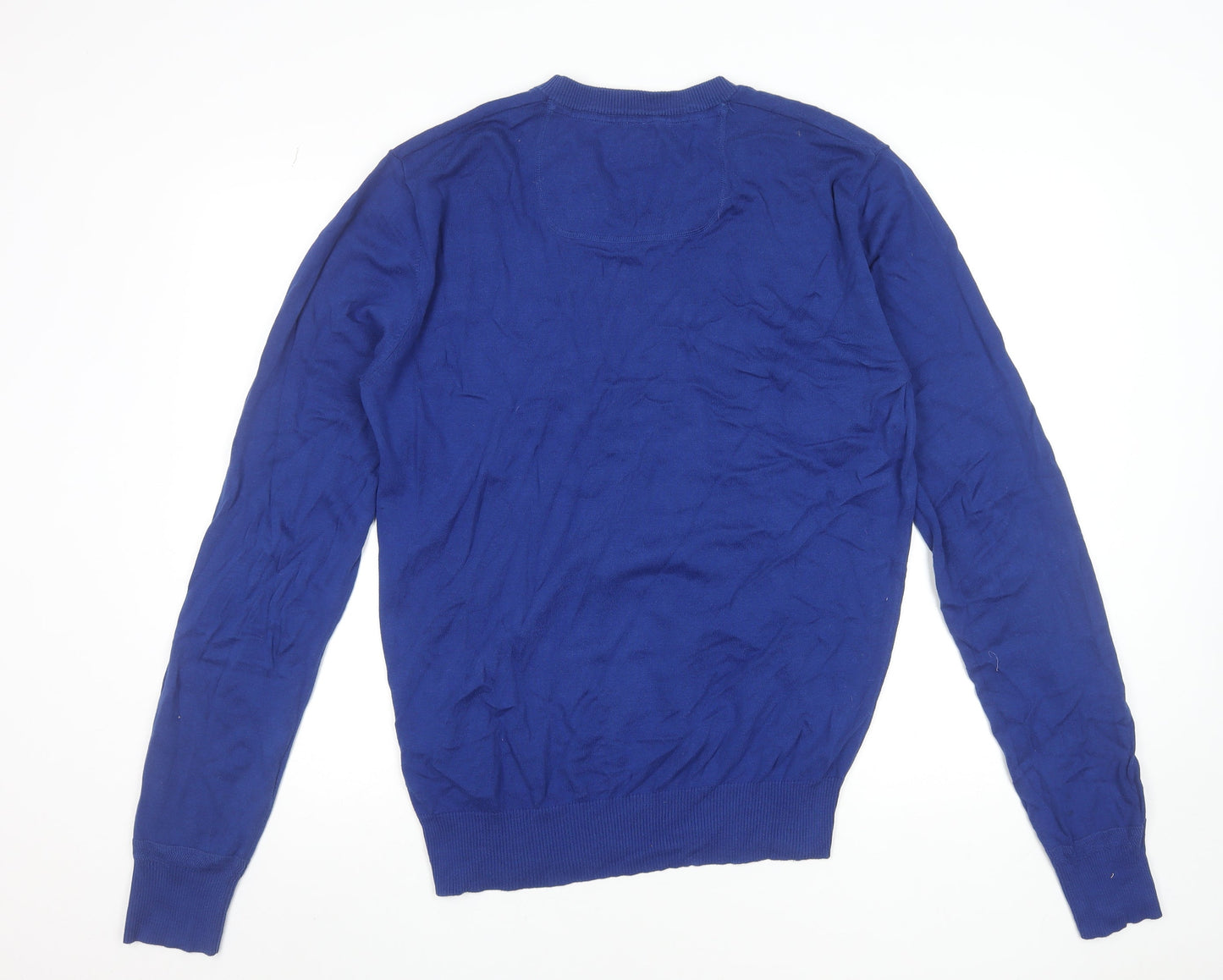 Diesel Men’s Blue V-Neck Cotton Jumper XL Regular Fit