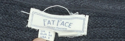 Fat Face Womens Grey Cotton Knit Crew Neck Jumper Size 8