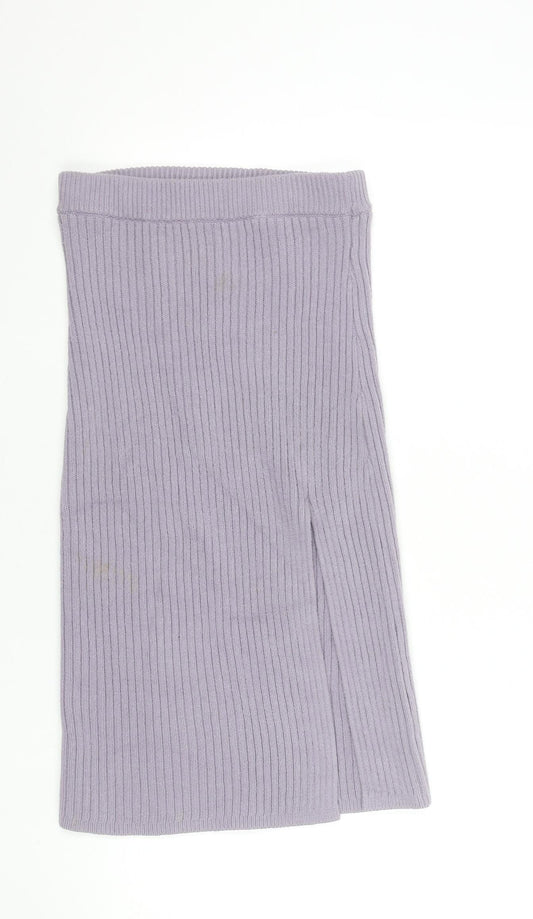 Hollister Women’s Purple Knit Ribbed Midi Skirt XS Ultra High Rise