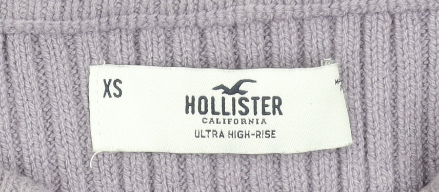 Hollister Women’s Purple Knit Ribbed Midi Skirt XS Ultra High Rise