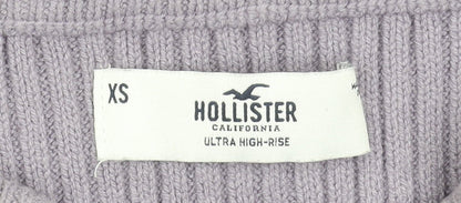Hollister Women’s Purple Knit Ribbed Midi Skirt XS Ultra High Rise