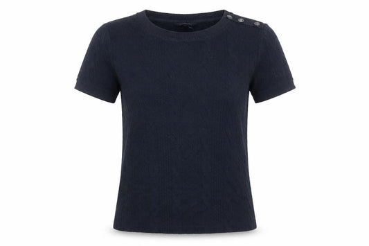 Womens UK Size S Lands' End Blue Basic T-Shirt