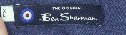 Ben Sherman Men's Blue XL Cotton Crew Neck Pullover Jumper