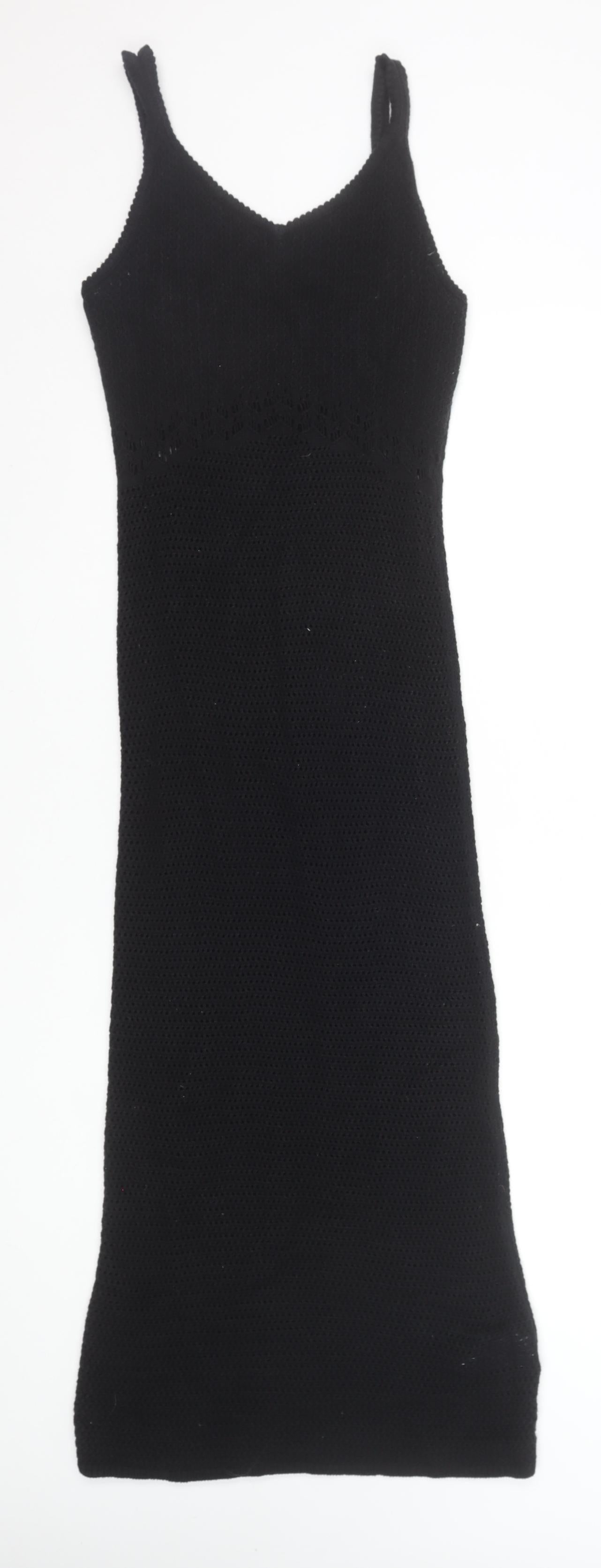 Old Navy Women's Black XS Cotton Knit Midi Slip Dress