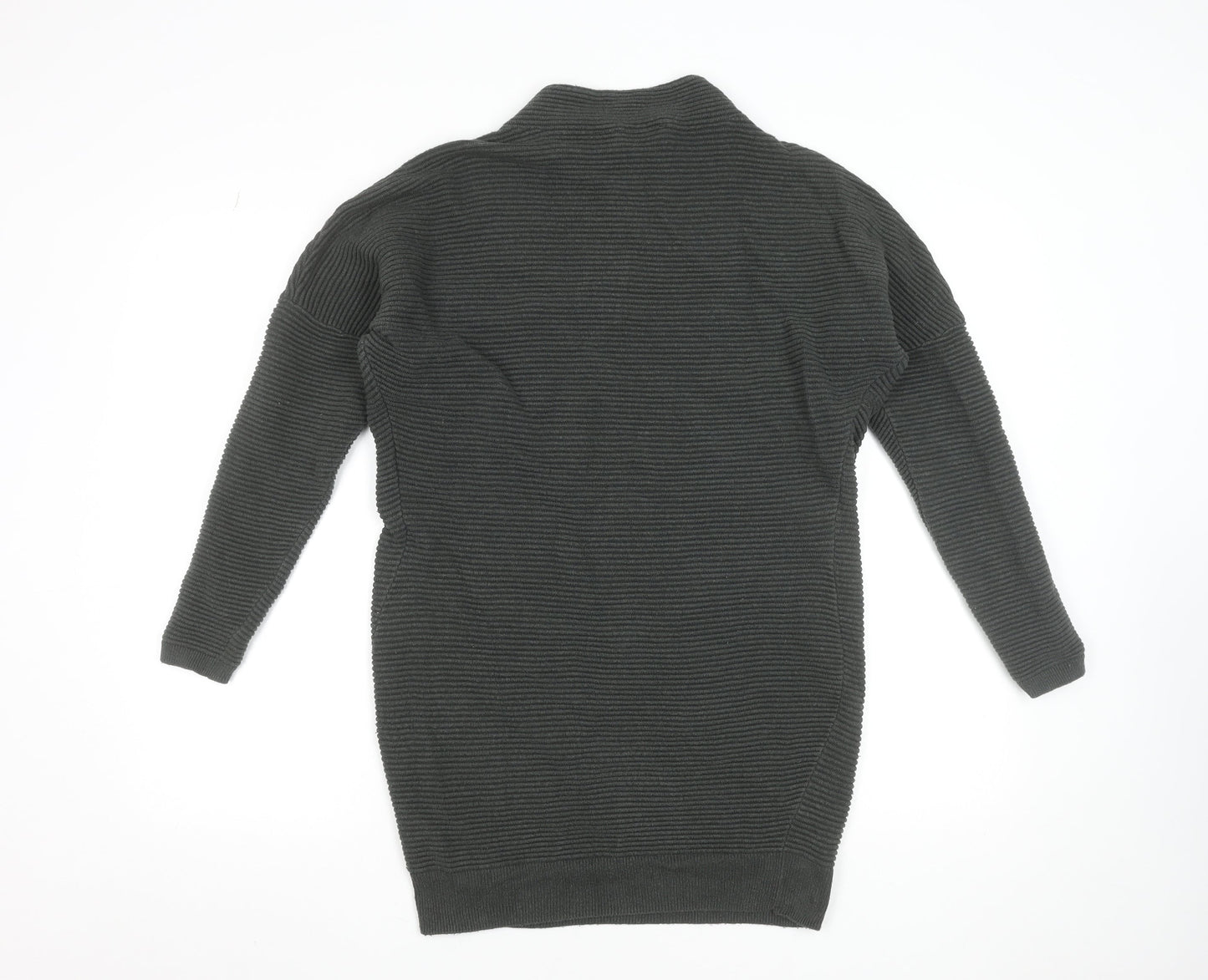 Mint Velvet Women’s Grey Knit Jumper Dress Size 8 Long Sleeve High Neck