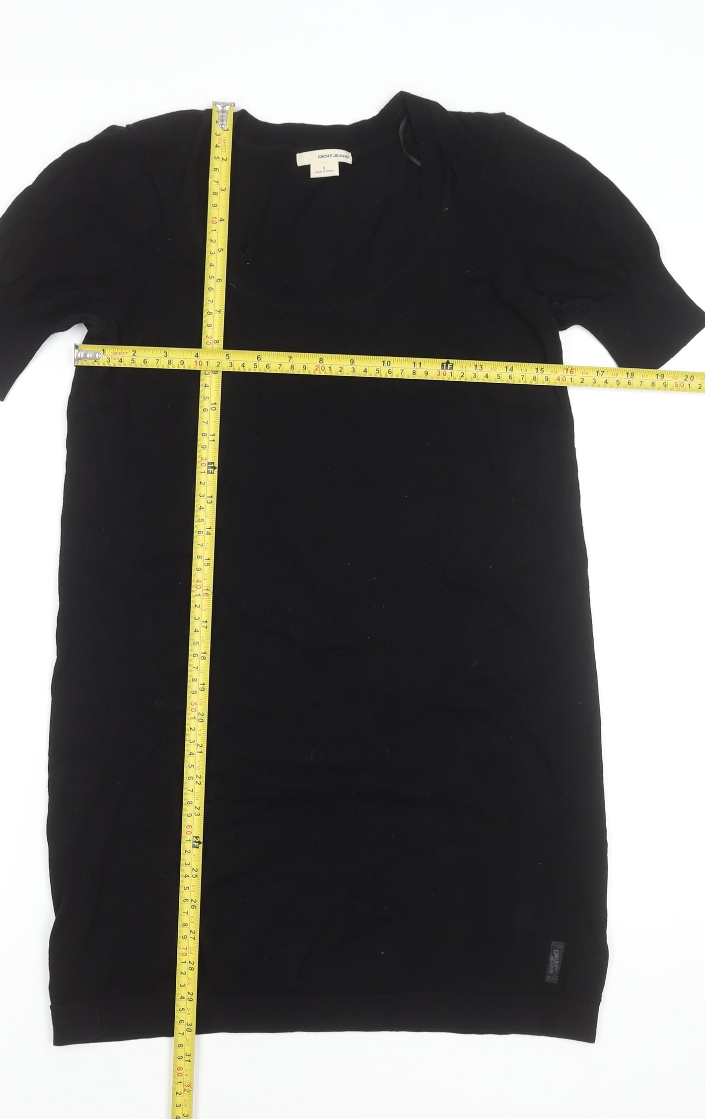 DKNY Jeans Women’s Black Short Sleeve Knit T-Shirt Dress Size S