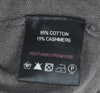 Reiss Men's Brown XL V-Neck Cotton Cashmere Pullover Jumper