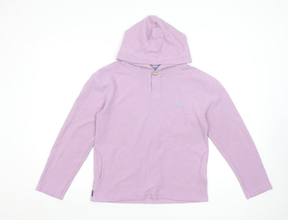 Womens UK Size 10 Fat Face Purple Henley Hoodie