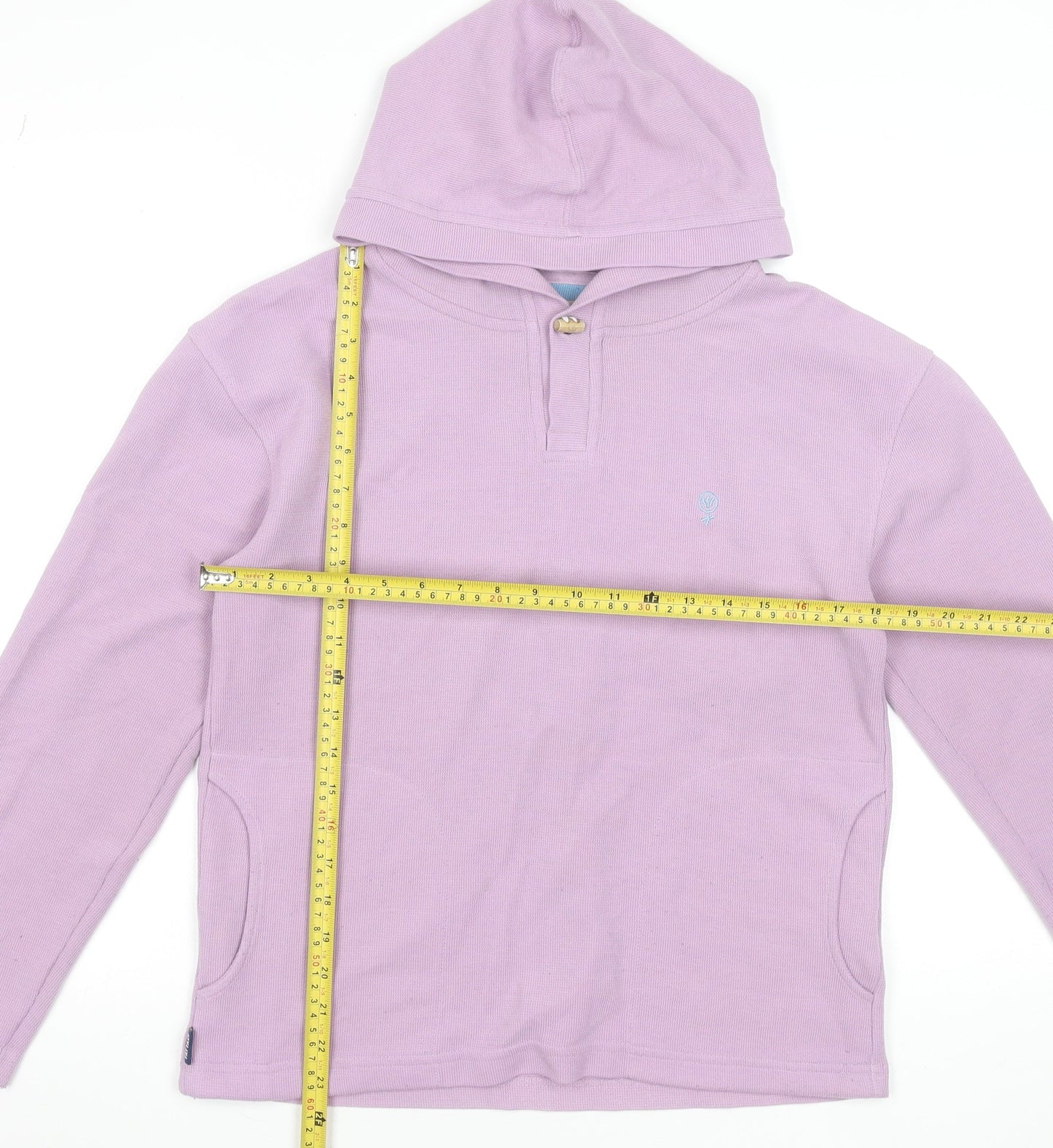 Womens UK Size 10 Fat Face Purple Henley Hoodie