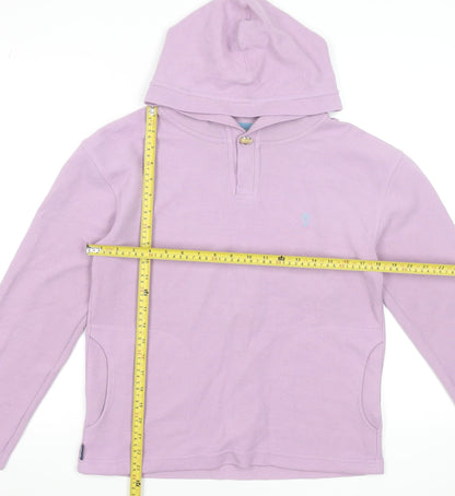 Womens UK Size 10 Fat Face Purple Henley Hoodie
