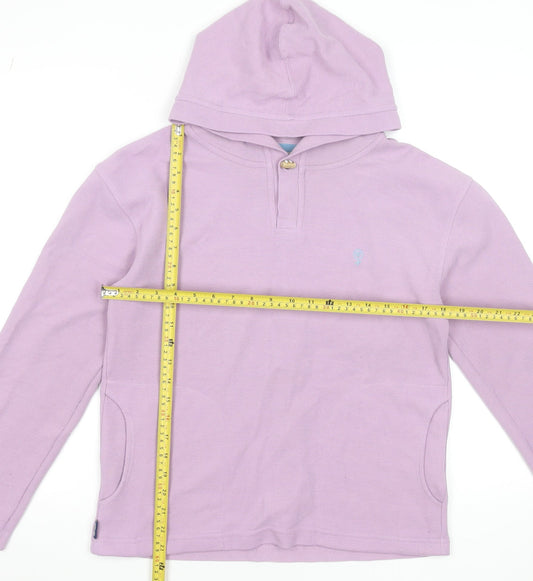 Womens UK Size 10 Fat Face Purple Henley Hoodie