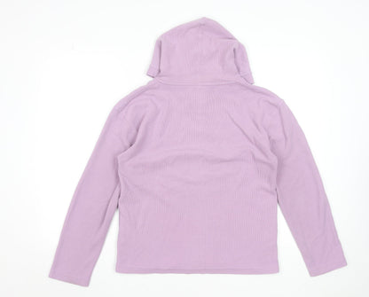 Womens UK Size 10 Fat Face Purple Henley Hoodie