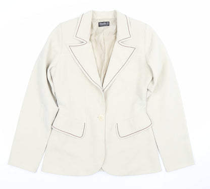 Womens UK Size 12 Studio F Regular Beige Blazer