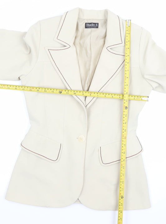Womens UK Size 12 Studio F Regular Beige Blazer