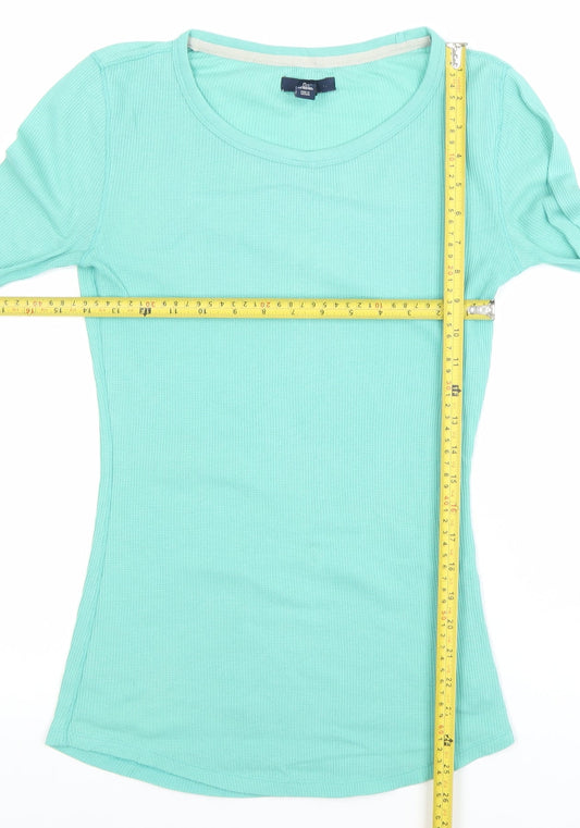 GAP Women's Green XS Slim Fit Long Sleeve Basic T-Shirt