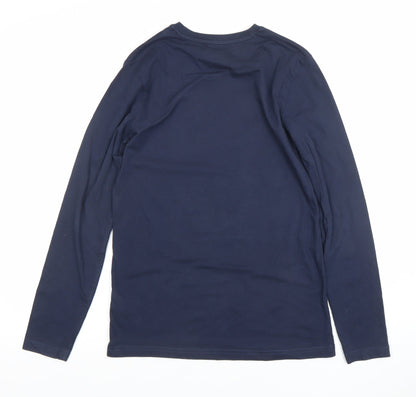 Boys UK Size 12-13 Years Marks and Spencer Blue Basic T-Shirt