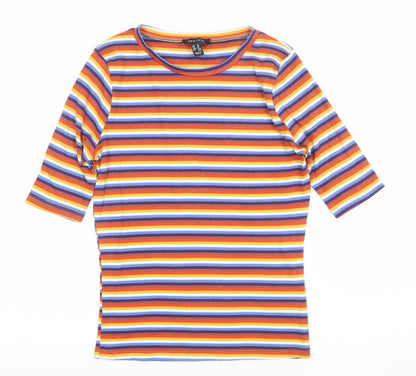 Womens UK Size 14 New Look Multicoloured Basic T-Shirt
