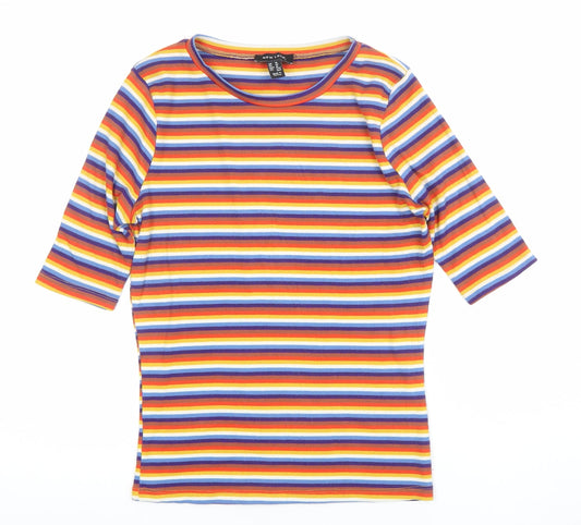 Womens UK Size 14 New Look Multicoloured Basic T-Shirt