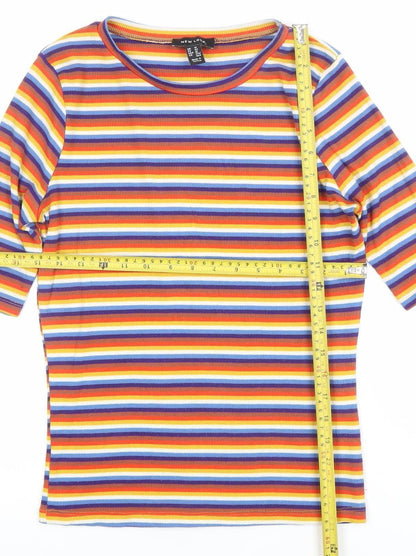 Womens UK Size 14 New Look Multicoloured Basic T-Shirt