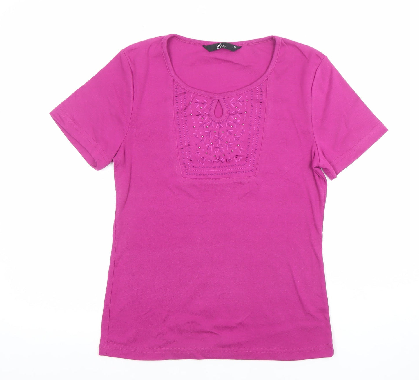 Womens UK Size XS Bon Casual Pink Basic T-Shirt