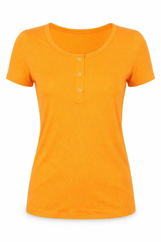 Womens UK Size 8 Lipsy Orange Basic T-Shirt