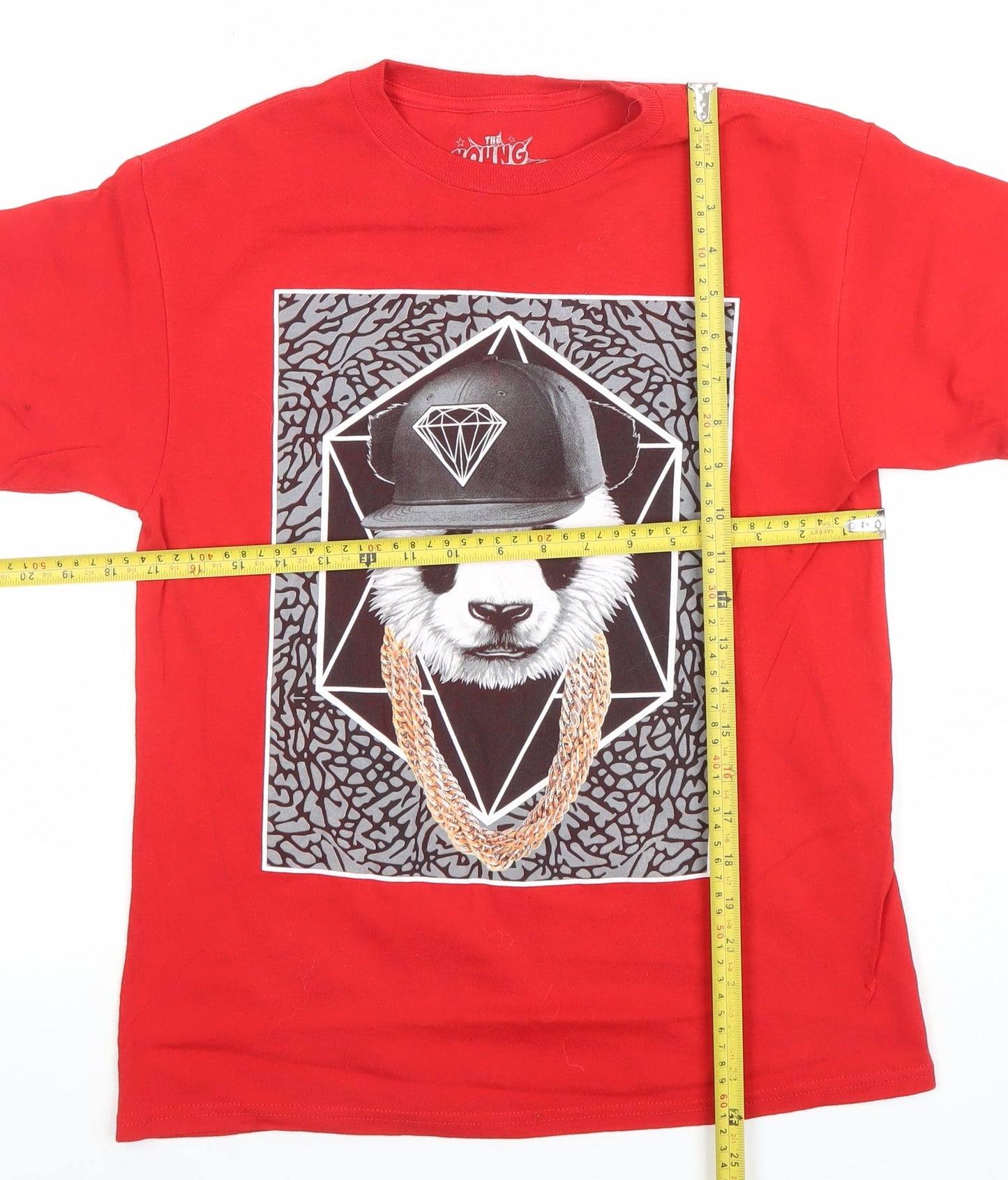 Boys UK Size L The Young & Wild Red Basic T-Shirt