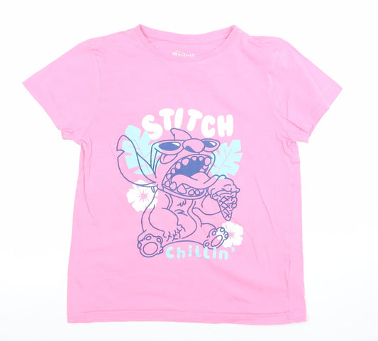 Girls UK Size 10-11 Years Disney at Primark Pink Basic T-Shirt