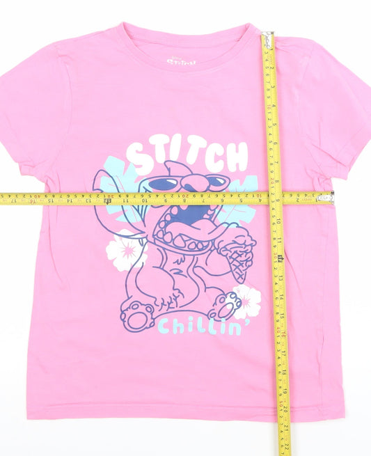 Girls UK Size 10-11 Years Disney at Primark Pink Basic T-Shirt