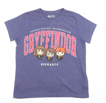 Girls UK Size 10-11 Years Harry Potter Blue Basic T-Shirt