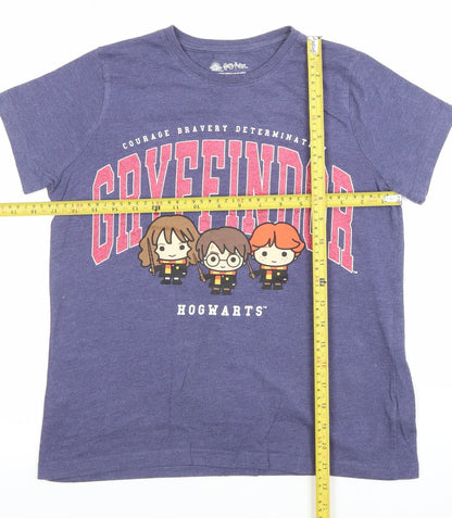 Girls UK Size 10-11 Years Harry Potter Blue Basic T-Shirt